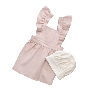 Kinderschürze und Kochmütze,dusty pink/classic white