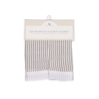 Cotton Muslin Security Blanket 2 Pack - Grey Stripe