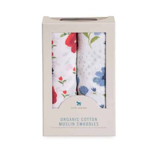 Organic Cotton Muslin Swaddle 2 Pack - Summer Poppy