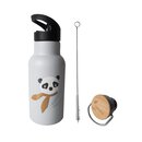 Trinkflasche Panda silbergrau | Kikadu