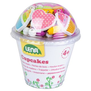 LENA Holzperlen Cupcakes rosa | Lena