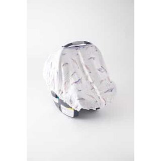 Cotton Muslin Car Seat Canopy - Narwhal