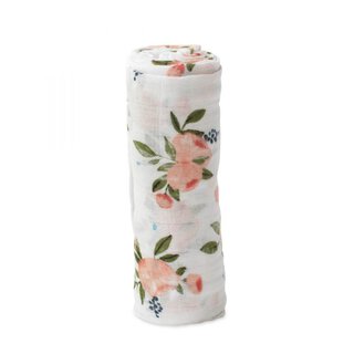 Cotton Muslin Swaddle Single - Watercolor Roses