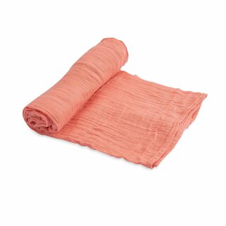 Cotton Muslin Swaddle Single - Coral