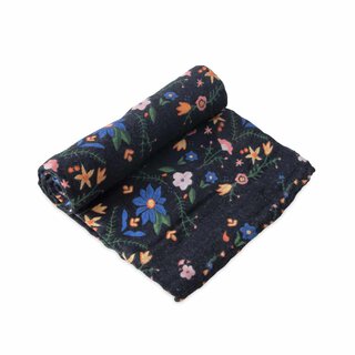 Cotton Muslin Swaddle Single - Floral Stitch