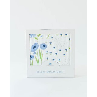Deluxe Muslin Quilt - Blue Windflower