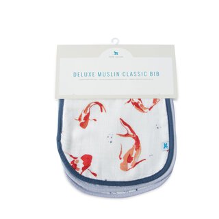 Deluxe Muslin Classic Bib 3 Pack - Porcelain Pond