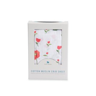Cotton Muslin Crib Sheet - Summer Poppy