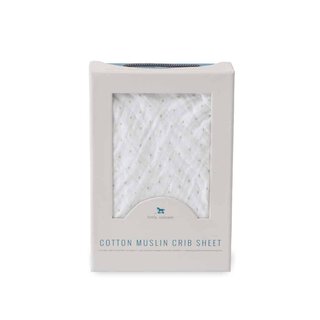 Cotton Muslin Crib Sheet - Green Dot