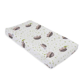 Cotton Muslin Changing Pad Cover - Hedgehog