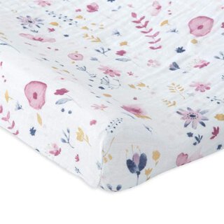 Cotton Muslin Changing Pad Cover - Fairy Garden