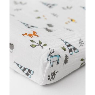 Cotton Muslin Changing Pad Cover - Forest Friends