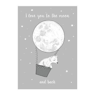 Bloomingville Wandposter I love you to the moon and back | Bloomingville