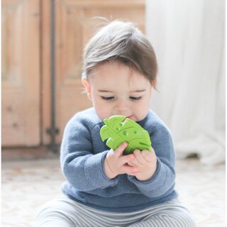 Beissring Blatt grün 10 x 0.7 x 9 cm, Naturkautschuk | Lanco Toys