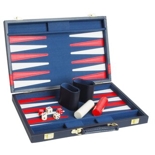 WEIBLE Backgammon Koffer blau/rot | WEIBLE