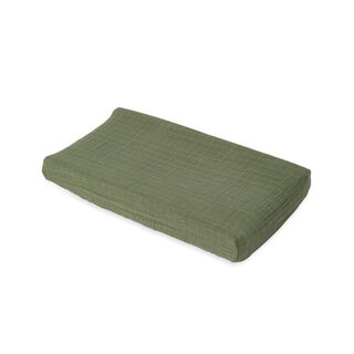 Cotton Muslin Changing Pad Cover - Fern